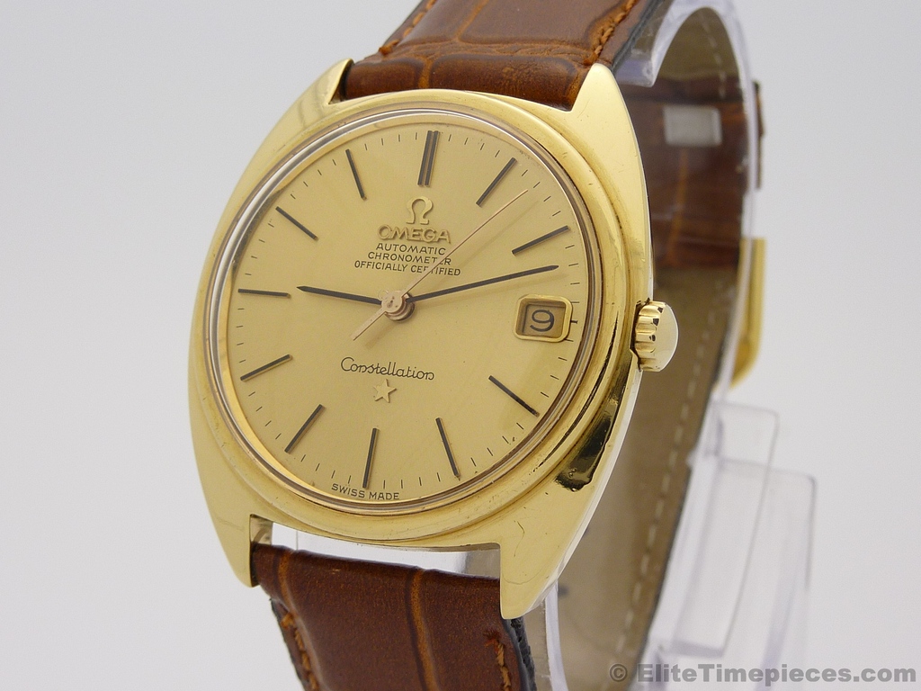 Omega Constellation Solid 18K Gold Automatic Mens Watch, Ref. 168.009
